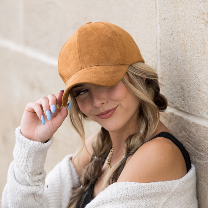 Suede Boyfriend Ball Cap Hat | AILI'S CORNER
