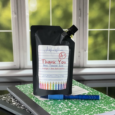 Indigo + Sea Salt Teacher Softie | Scented Squeeze Wax Melt | Teacher Appreciation | Squeeze Candle