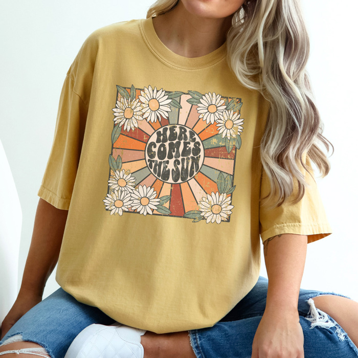 Comfort Colors Here Comes The Sun Vintage Graphic Tee