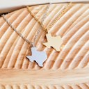 Stainless Steel Stainless Steel Texas Shaped Necklace - Personalized