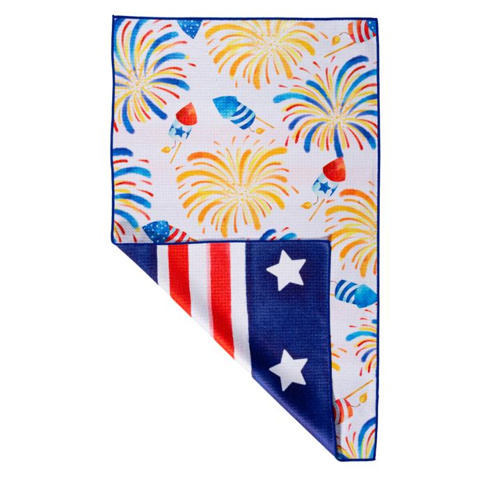 Reversible Waffle Knit Dish Towel "Grand Finale"