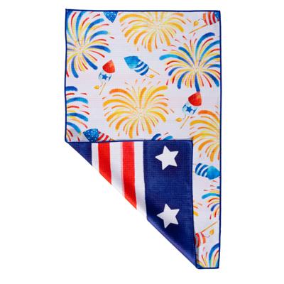 Reversible Waffle Knit Dish Towel "Grand Finale"