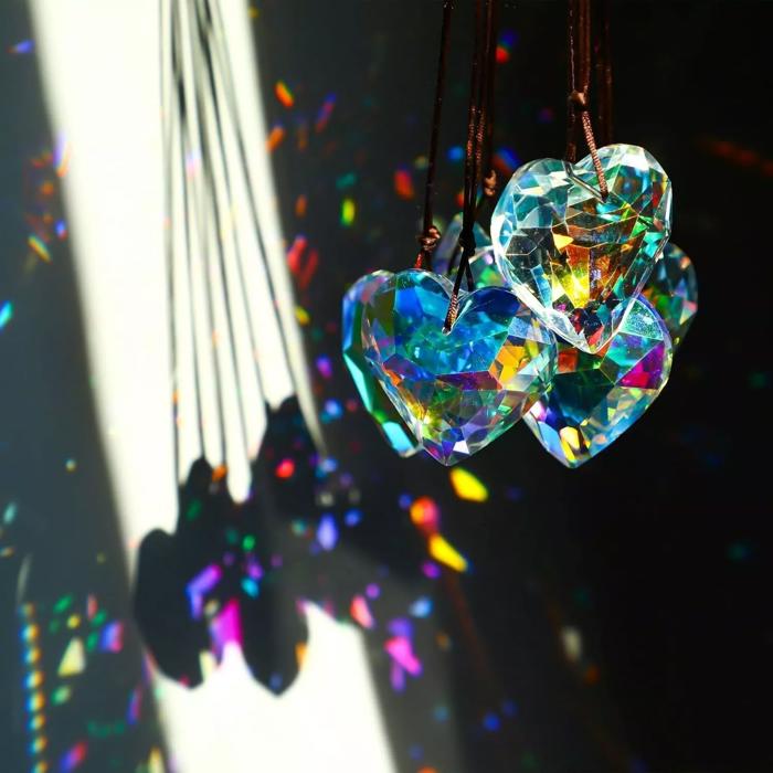 Crystal Suncatchers Heart Pendant Prism Rainbow Maker