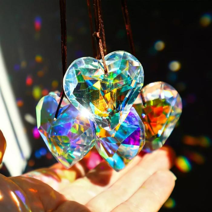 Crystal Suncatchers Heart Pendant Prism Rainbow Maker