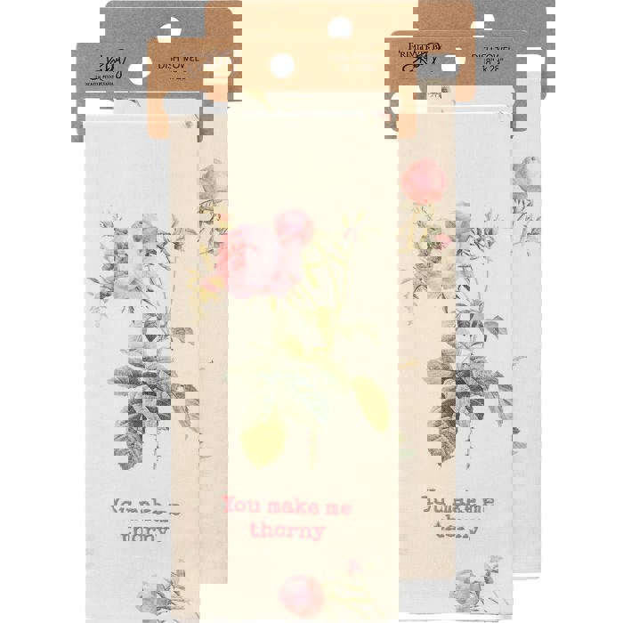 Flower Pun Embroidered Tea and Dish Towels | Novelty Kitchen Hand Towels