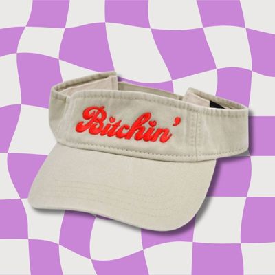 Bitchin' Visor | Funny Embroidered Velcro Sun Hat | Adjustable Outdoor Beach Cap 