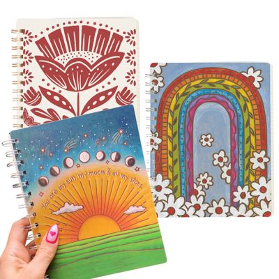 Pretty Spiral Notebooks with Quotes and Illustrations in 16+ Styles