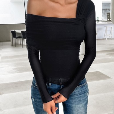 Off the Shoulder Long Sleeve Top 