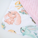 Bunnies Premium Baby & Toddler Mini Minky Blanket 18x18
