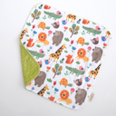 Zoo Party Premium Baby & Toddler Mini Minky Blanket 18x18