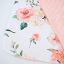 Peach Floral Premium Baby & Toddler Mini Minky Blanket 18x18 - Last Chance!