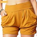 Mustard S-M Ultra Soft Knit Shorts With Pockets