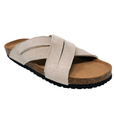 Gaahuu leather criss cross memory foam footbed sandal