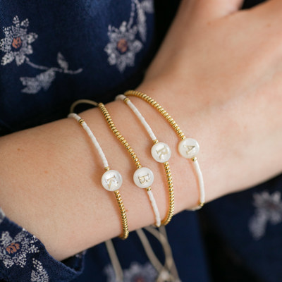 Pearl Initial Letter Bracelet