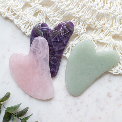Gua Sha Facial Stone | Jade Amethyst Rose Quartz Stone