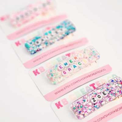 Custom personalized name hair clip
