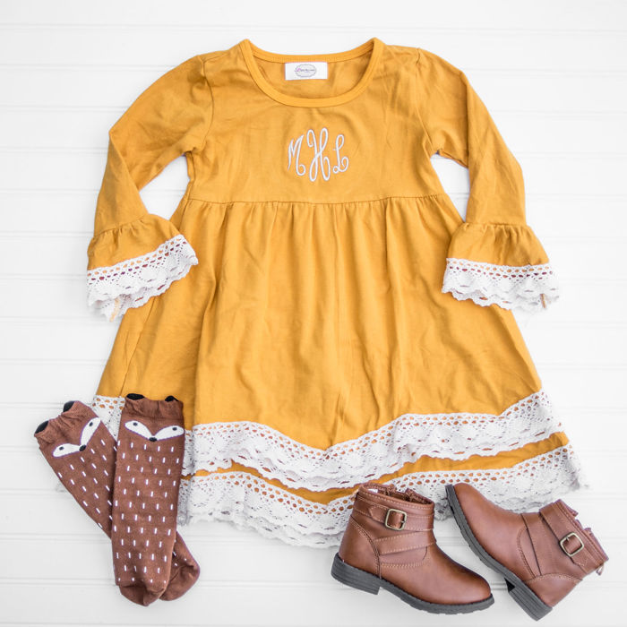 Kids Monogrammed Lace Dress
