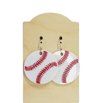 Shimmer Acrylic Baseball Earrings