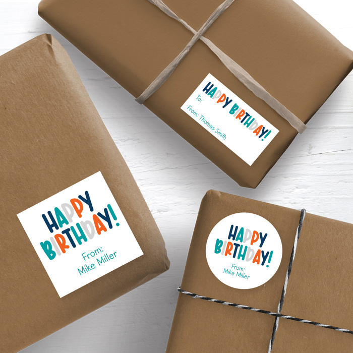 Happy Birthday Personalized Stickers