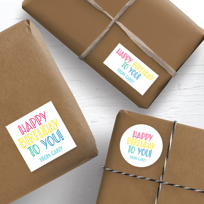 Happy Birthday Personalized Stickers
