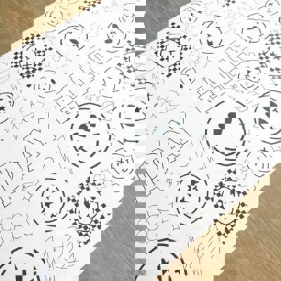 Smiley Face Coloring Table Runner Carnival Party