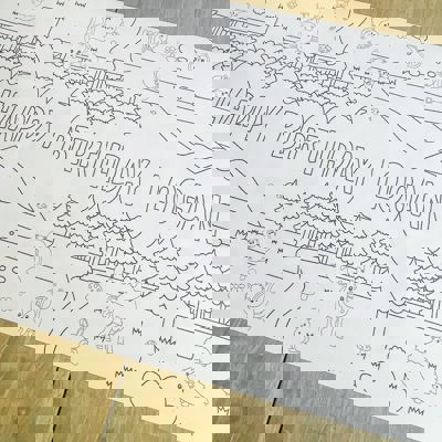 Woodland Coloring Table Runner