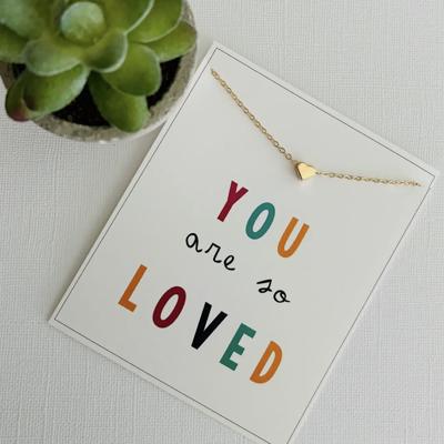 YOU ARE SO LOVED Heart Necklace  &Stationery Gift Combo