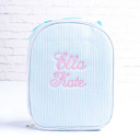 Aqua Personalized Lunch Bags for Kids, Insulated Lunch Bag, Seersucker Lunch Bag, Monogrammed Kids Lunch Bag, Lunch Box, Lunch Bag for Women