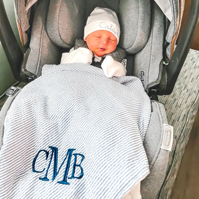 Personalized Baby Blankets, Monogrammed Seersucker Baby Blanket, Custom Baby Blanket, Monogram Nursery Blanket, Personalized Baby Gifts