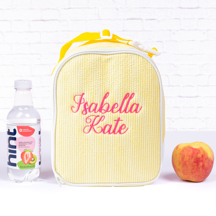 Personalized Lunch Bags for Kids, Insulated Lunch Bag, Seersucker Lunch Bag, Monogrammed Kids Lunch Bag, Lunch Box, Lunch Bag for Women