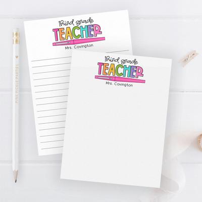 Personalized Teacher Notepad | Flair Pen Notepad | Teacher Gift