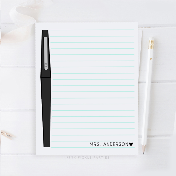 Personalized Flair Pen Notepad | Teacher Gift