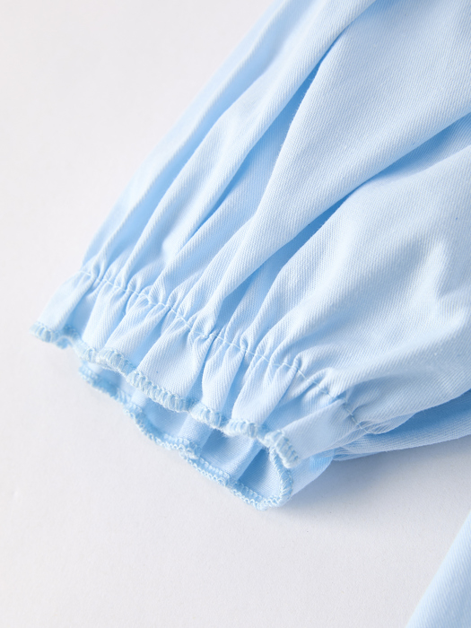 Toddler Girls Cross Smocking Embroidered Blue Dress