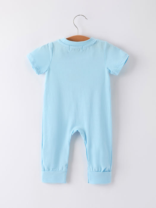 Blue Smocked Church Christ Bishop Christening Baby Boys' Romper