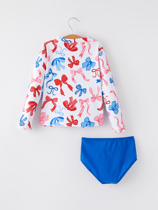 4th of july “Bow” Floral Boutique Girls Swimsuit