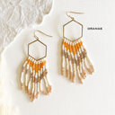 Devon Beaded Fringe Earrings | Colorful Geometric Earrings
