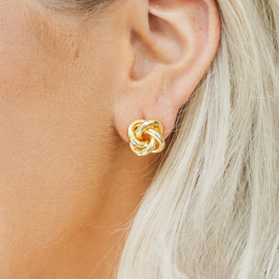 Gold Knotted Stud Earrings