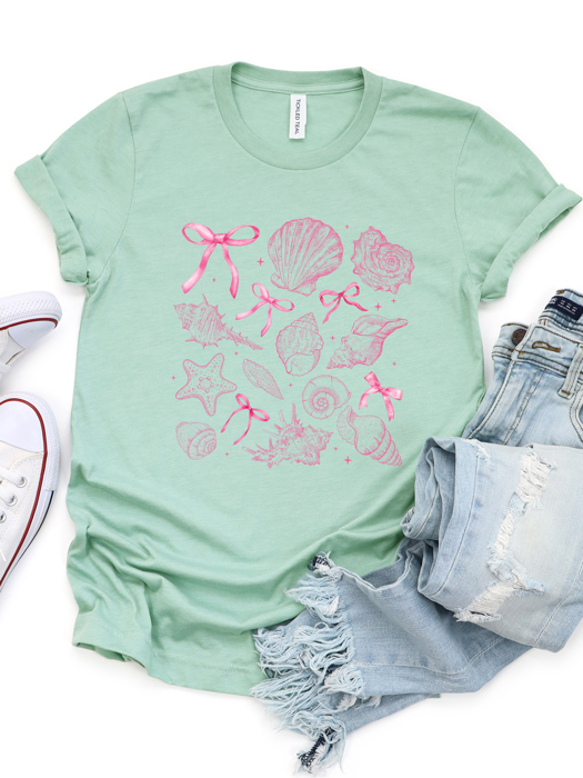 Pink Shells And Bows Graphic Tee